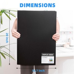 Large 13″x19″ Art Portfolio Heavy Duty Binder with Plastic Sleeves, Portfolio…
