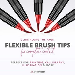 Creativepeak Watercolor Brush Pens – 48 50 Count (Pack of 1), 48 Colors