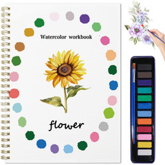Watercolor Workbook for Adults – Watercolor Sketchbook with 12 Beginner-Friendly