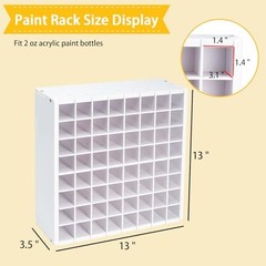 64 Grids Craft Paint Storage Organizer, Wall-mountable 1pc white paint rack