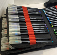 Arteza Real Brush Pens 93 Markers Black & Red Case with Handle & Strap