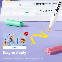 Arrtx 30 Colors Acrylic Paint Pens for Rock Painting, Extra Brush Tip, Water for