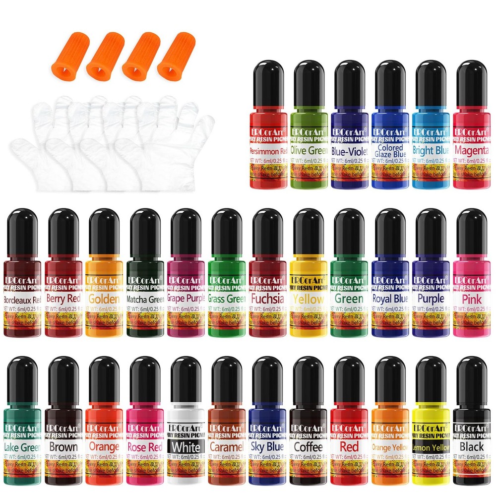 Epoxy Resin Pigment – 30 Colors Transparent UV Resina Dye, Highly Concentrate…