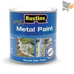 White Metal Paint 1L Waterproof Satin Indoor Outdoor Rust Resistant Quick Dry