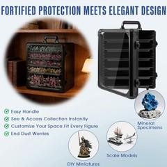 Storage Case Aluminum Alloy Large Clear Window Lock Display ZXQDRE Miniature