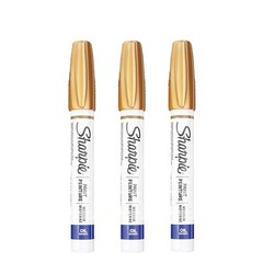 SHARPIE Oil-Based Paint Marker, Medium Point, 1 Count (Pack of 3), Gold
