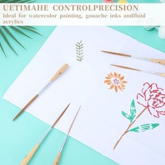 Extra Long Detail Brushes – 5 Pcs Fine Point for Precise Creative Painting