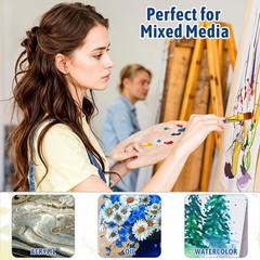 40 PCS Flat Paint Brushes 0.75 Inch For Acrylic Oil Watercolor Body Art