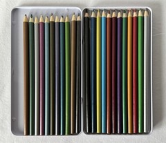 Tin of 12 + 11 Loose Mixed Colour Mainly Metallics Artist Palette Colour Pencils