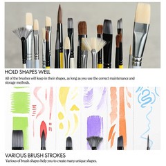 Artify Paint Brush Set 10 Pieces Paint Brushes For Acrylic Painting With Case Ny
