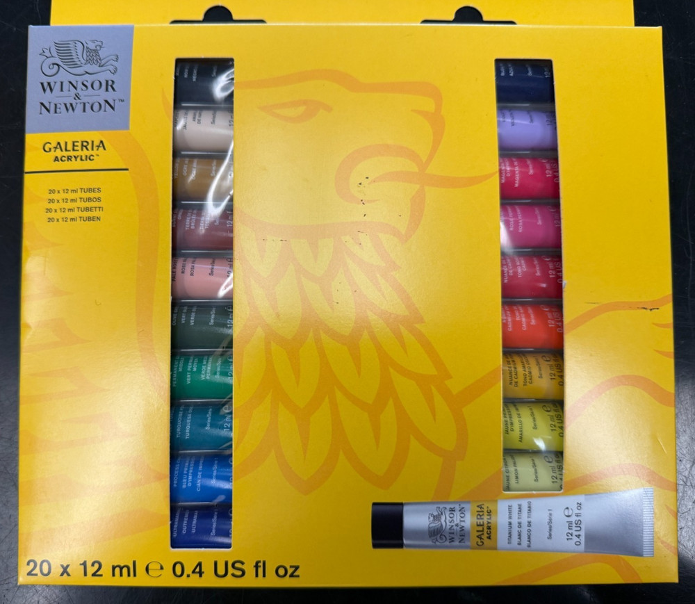 Winsor & Newton Galeria 20x12ml Acrylic Paint Tube Set NEW