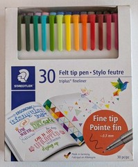 Staedtler 30 Felt Tip Pen Fine Tip Triangular Shape 0.3 mm. New.