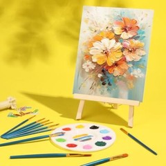 AROIC PCS Professional Painting Set with Easels, 4 Wood Easels,40 Brushes 52