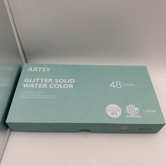 Artsy 48 Color Glitter Solid Watercolor Paint Set In Tin Case New Beautiful Set