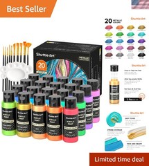20 Color Metallic Acrylic Paint Set – Non-Toxic, Perfect for Artists & Beginners