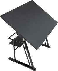Zenith Adjustable Drafting Table with Shelf – 42″ W x 30″ D, Black