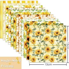 YASMEN Sunflower Pattern Scrapbook Paper 6X6, Decorative 6″×6″,