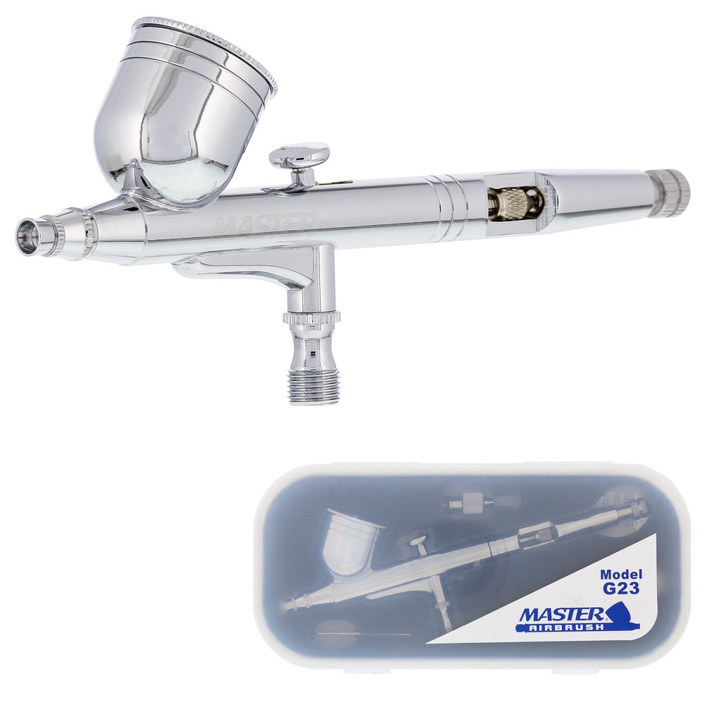 Precision 0.3 DUAL-ACTION Gravity Feed AIRBRUSH Set Kit Auto Paint Tattoo Hobby