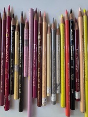 Vintage Lot of 56 Sanford Berol Prismacolor Colored Pencils Used Art Supplies
