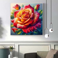 Rose Flowers Diamond Art Kits for Adults,5D DiamondPainting Kits for Beginners,