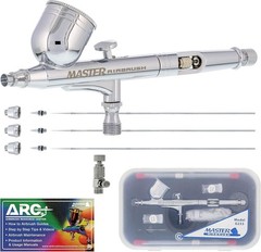 G233 Pro Set with 3 Nozzle Sets and Air Hose Dual-Action Gravity Feed Airbrush