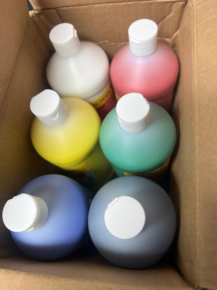 Set of 6 School Smart Washable Finger Paints, 32 fl 946ml – Fast Drying