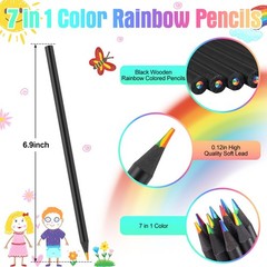 12 Pack 7-In-1 Rainbow Colored Pencils for Artists Students Sketching