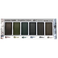 Kuretake GANSAI TAMBI GRAPHITE COLORS, 6 6 Count (Pack of 1), Graphite Colors