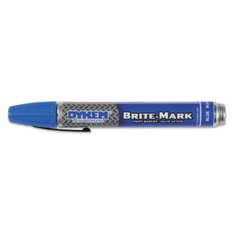 Dykem 40001 Brite-Mark 40 Paint Markers/Valve Action, Medium Tip, Blue box of 12