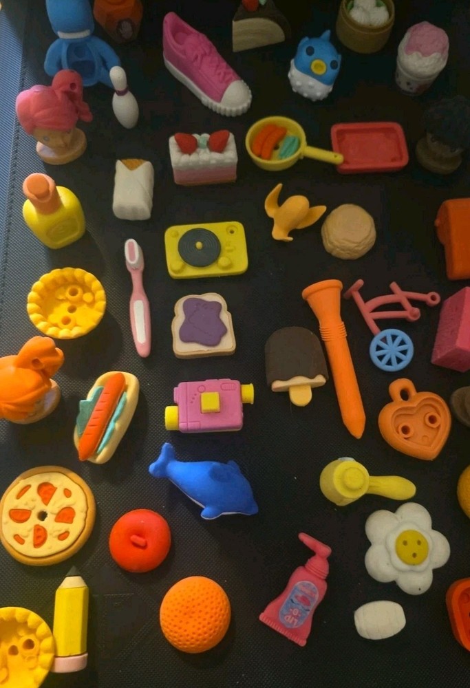 3D Erasers, Scented, Food, 90s Retro Premier 3D Detachable Erasers 43 PIECES