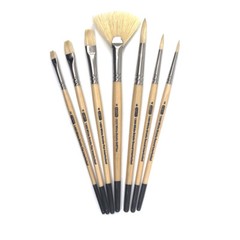 AS-124 Stiff Hog Bristle Brush Set 7 pcs Combo