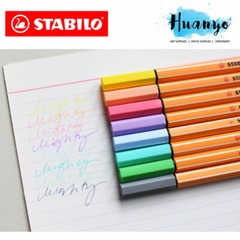 Stabilo Point 88 Fineliner Pen 0.4 mm – 8 Pastel Wallet Set