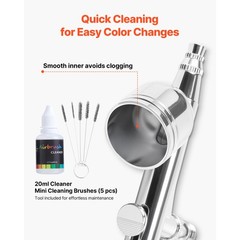 Uimoso Airbrush Kit with Compressor, 1/6 HP, 3 Airbrushes, 3 Nozzles, and Tank