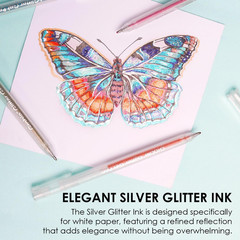 Grabie 42 Glitter Gel Pen Set, 18 Iridescent24 Essential Color Pens, Smooth R…