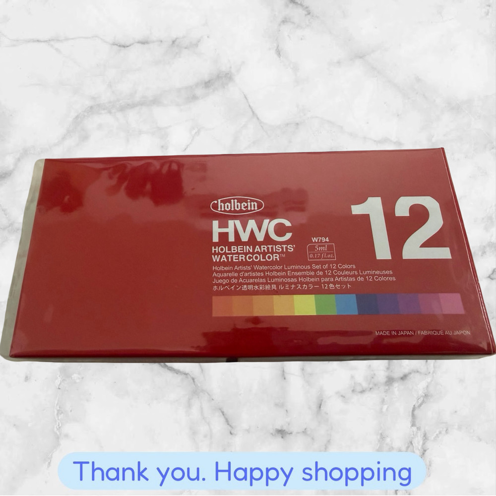 Holbein HWC Artists Watercolor Set 5ml W794 – Set Of 12 Colors – NEW SHIPPING