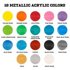 ABEIER Metallic Acrylic Pouring Paint Set – of 18 metallic colors