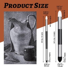 12 Pcs Double-Head Artist Blending Sponge Pen Detail Blending Stump Sketch Brush