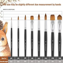 8-Piece Sable Brush Set with Ergonomic Handles – Perfect for All Painting Levels