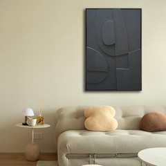 NANKAI Art Hand-Painted Three-Dimensional Black Texture Art Modern Minimalist…