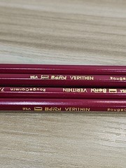 4 Berol Verithin Pencil Carmine Red #745 Unsharpened