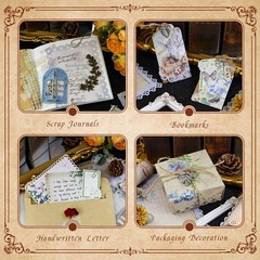 Vintage Scrapbook Paper 60 Sheets Lace Edge Assorted for DIY Journal Album Craft