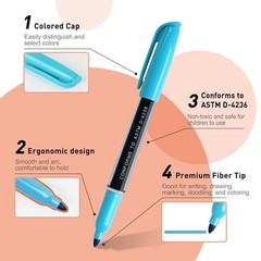 Permanent Markers 72 Assorted Colors – Waterproof Colored 1 Count (Pack of 72)