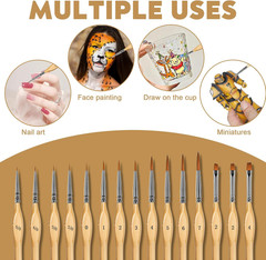 Paint Brushes, 15PCS Model Brushes Detail Paint Brush Set, Fine Detailing