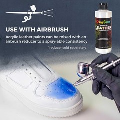 Acrylic Leather and Shoe Paint Kit, 29 Colors, Deglazer, 4-Piece Brush Set – 1