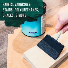 US Art Supply 4″ Foam Sponge Wood Handle Paint Brush Set 10pc Paint Acrylics