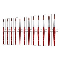 XDT#378 Round Tip Art Brush Set Nylon Short Handle Acrylic Watercolor