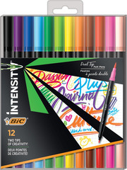 Intensity 2 in 1 Dual Tip Fineliner Pens, Fine Tip (0.7Mm) and Flexible Brush (3