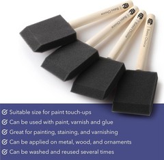 Versatile 2-Inch Foam Brushes by Bates | 16 Durable Brushes for All Surfaces