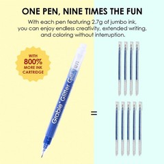 Jumbo Glitter Gel Pens Set of 18, Metallic Sparkle Gel Ink Pens, Large Capaci…