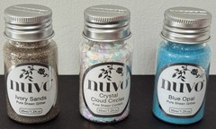 Tonic Studios – Nuvo – Pure Sheen Glitter X 2 / Confetti X 1 = 3 X 35ml Pots.
